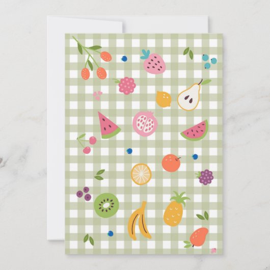 Sweet One Fruit 1st Birthday Invitation 招待状 (裏面)