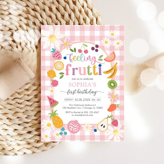 Sweet One Fruit 1st Birthday Invitation 招待状
