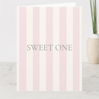 Sweet One, gift bag, pink, stripes カード