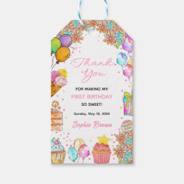 Sweet One Girl 1st Birthday Party Gift Tags ギフトタグ