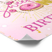 Sweet One Girl's 1st Birthday Sweets Welcome Sign ポスター (角)