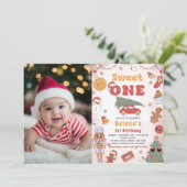 Sweet One Groovy Christmas 1st Birthday写真 招待状 (スタンド正面)