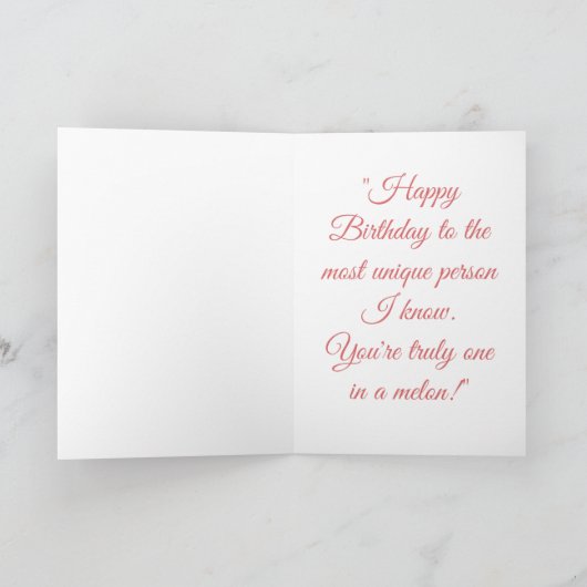 Sweet One in a Melon Birthday Card カード (内部)