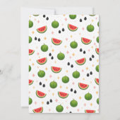 Sweet One in a Melon Watermelon 1st Birthday Party サンキューカード (裏面)