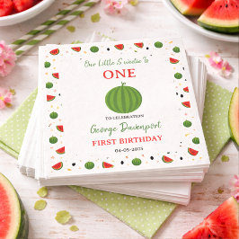 Sweet One in a Melon Watermelon 1st Birthday Party スタンダードカクテルナプキン