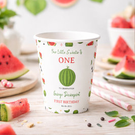 Sweet One in a Melon Watermelon 1st Birthday Party 紙コップ