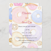 Sweet One Invitation, Donut One Party 招待状 (正面/裏面)