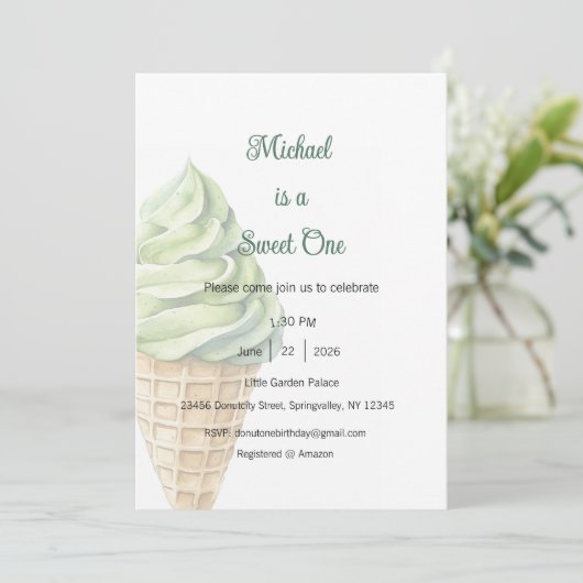 Sweet One Invitation, Ice Cream One Party 招待状 (スタンド正面)