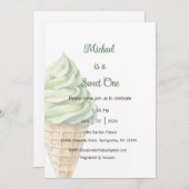 Sweet One Invitation, Ice Cream One Party 招待状 (正面/裏面)