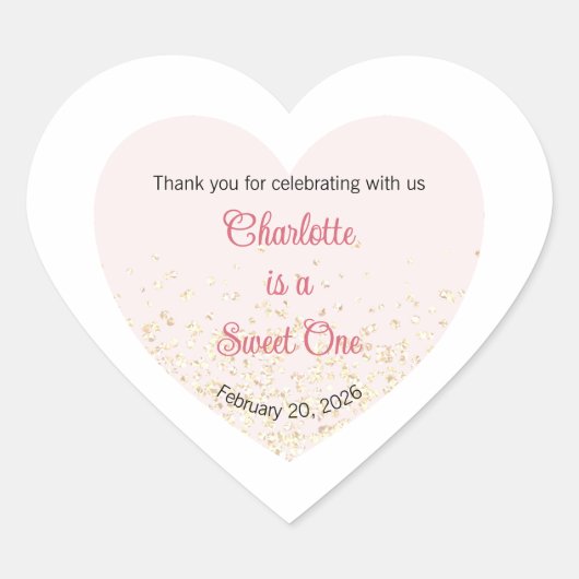 Sweet One Labels, Sweetheart One Party, Heart ハートシール (正面)