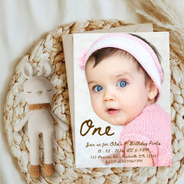 Sweet One Little Girl 1st バースデーパーティー 招待状