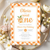 Sweet One Orange Citrus 1st Birthday 招待状