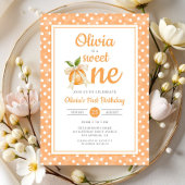 Sweet One Orange Citrus 1st Birthday 招待状