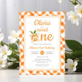 Sweet One Orange Citrus 1st Birthday 招待状