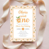 Sweet One Orange Citrus 1st Birthday 招待状