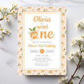 Sweet One Orange Citrus 1st Birthday 招待状
