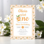 Sweet One Orange Citrus 1st Birthday 招待状