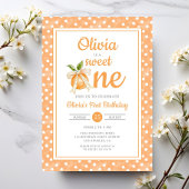 Sweet One Orange Citrus 1st Birthday 招待状