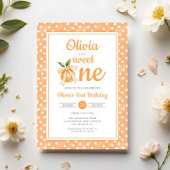 Sweet One Orange Citrus 1st Birthday 招待状