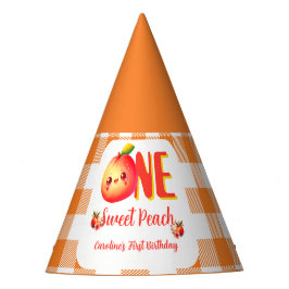 Sweet One Peach Birthday パーティーハット