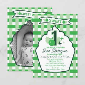 Sweet One Photo Invitations Flat Thank You Card サンキューカード