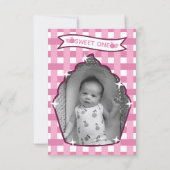 Sweet One Photo Invitations Flat Thank You Card サンキューカード (裏面)