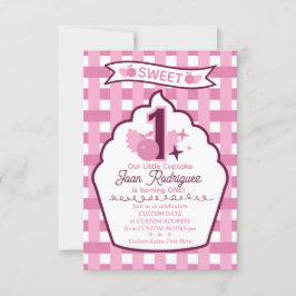 Sweet One Photo Invitations Flat Thank You Card サンキューカード