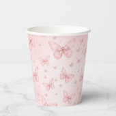Sweet One Pink Butterfly 1st Birthday Girl 紙コップ (裏面)