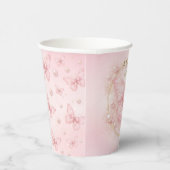 Sweet One Pink Butterfly 1st Birthday Girl 紙コップ (右)