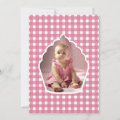 Sweet One Pink Cupcake Girl 1st Birthday Party  招待状 (裏面)