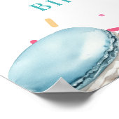 Sweet One Pink Donut Candy 1st Birthday Welcome ポスター (角)