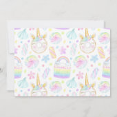 Sweet One Unicorn Sweets写真1歳 招待状 (裏面)