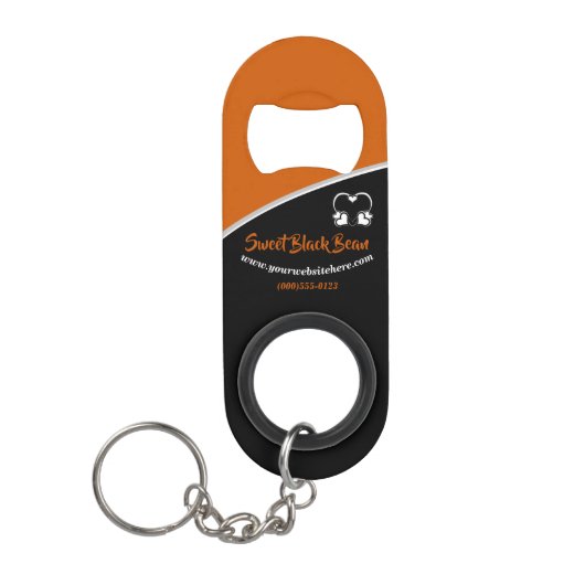 Sweet Orange Bean Promotional Business Keychain キーホルダー栓抜き (正面)