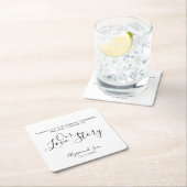 Sweet Our Love Storyウェディングレセプション スクエアペーパーコースター (インサイチュ)