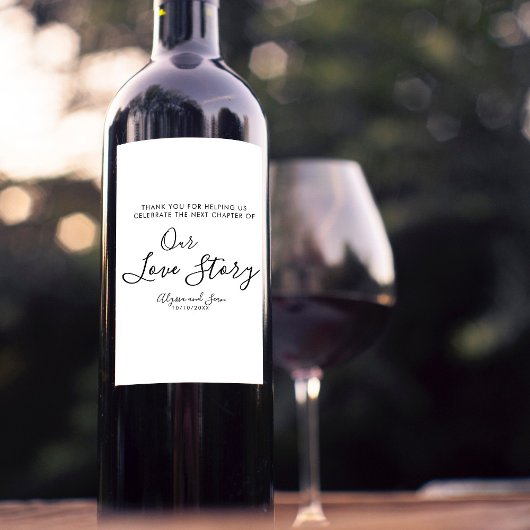 Sweet Our Love Story Wedding FAVOUR Bomboniere ワインラベル