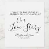 Sweet Our Love Story Wedding FAVOUR Bomboniere ワインラベル (シングルラベル)