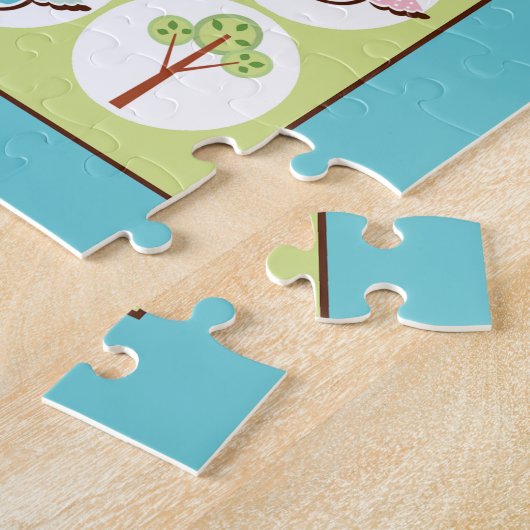 Sweet Owl Sampler Personalized ジグソーパズル (側面)