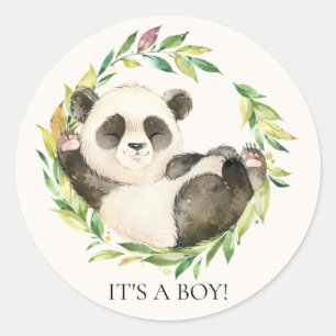 Sweet Panda Bear'A Boy Favoritesステッカー ラウンドシール