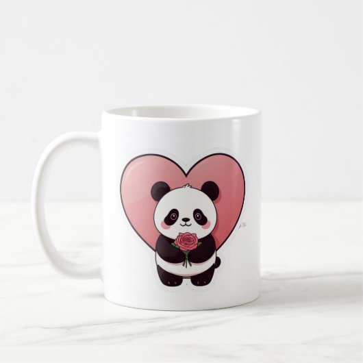 Sweet Panda Heart コーヒーマグカップ (左)