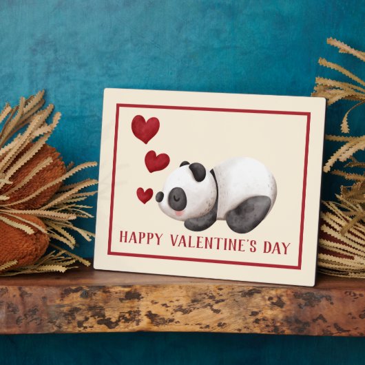 Sweet Panda & Hearts バレンタインデーの飾り板 フォトプラーク (側面)
