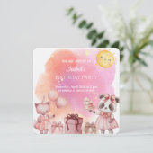 Sweet Pastel Animal Birthday Party Invitation 招待状 (スタンド正面)