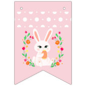 Sweet Pastel Bunny & Floral Wreath Easter Bunting バンティングフラッグ (第2の旗)