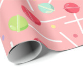 Sweet Pastel Candy Lollipops Pattern ラッピングペーパー (ロールコーナー)