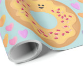 Sweet Pastel Donuts and Hearts Pattern ラッピングペーパー (ロールコーナー)