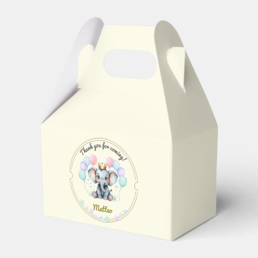 Sweet Pastel Elephant – editable フェイバーボックス (正面サイド)