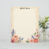 Sweet Pastel Flowers Stationery Paper レターヘッド (スタンド正面)