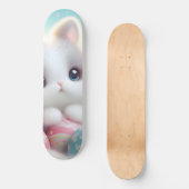 Sweet Pastel Kawaii Kitten Easter Eggs スケートボード (正面)