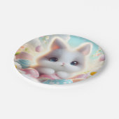Sweet Pastel Kawaii Kitten Easter Eggs ペーパープレート (アングル)