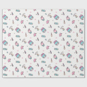 Sweet Pastel Kawaii Pattern – Stars & Makeup ラッピングペーパー (フラット)