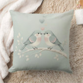 Sweet Pastel Love Birds: Whimsical Valentine Illus クッション (ブランケット)